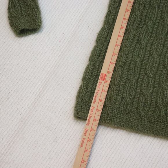 Olive Green Cable Knit Turtleneck Sweater Women’s Small - Picture 4 of 5